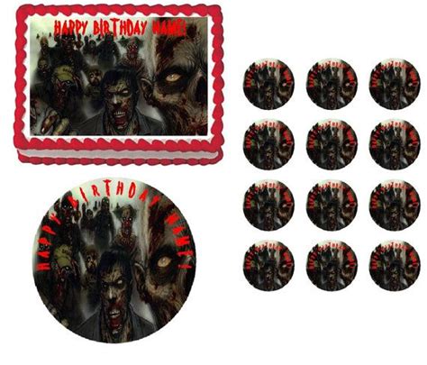 Zombies Edible Cake Topper Image Zombies Cake Zombies Etsy Zombie