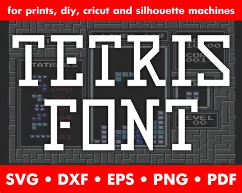 Tetris Svg Dxf Eps Png Pdf Retro Font Gameboy Etsy
