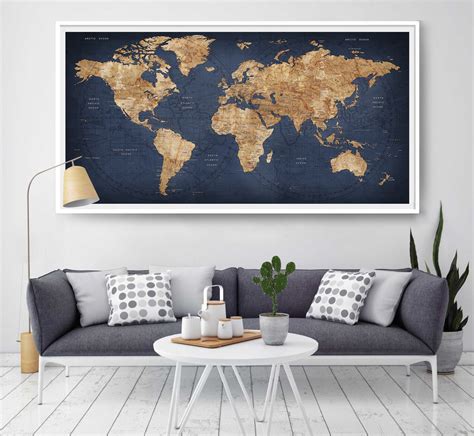 Get beautiful laminated world wall maps for home décor poster is available different sizes to decorate the walls of homes, classroom and offices. World map push pin, Large world map, Abstract World Map ...