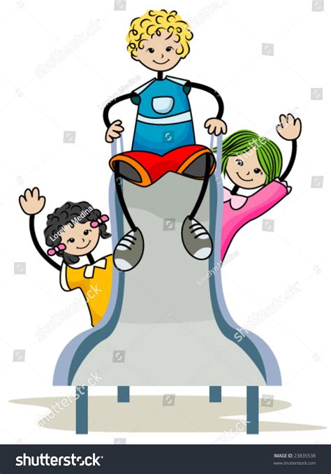 Sliding Kids Vector Stock Vector Royalty Free 23835538