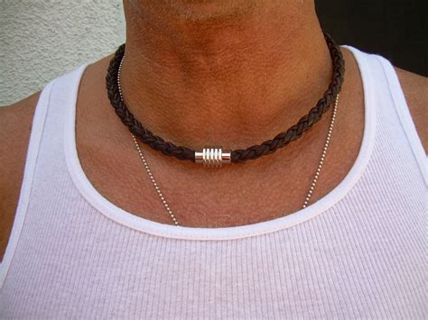 Mens Leather Necklaces Urban Survival Gear Usa