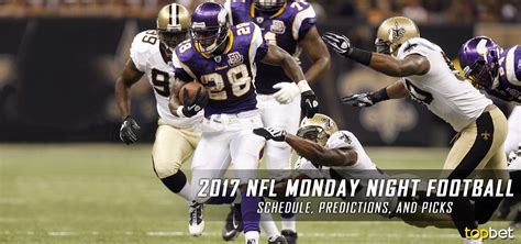 2017 Nfl Monday Night Football Schedule Picks And Predictions
