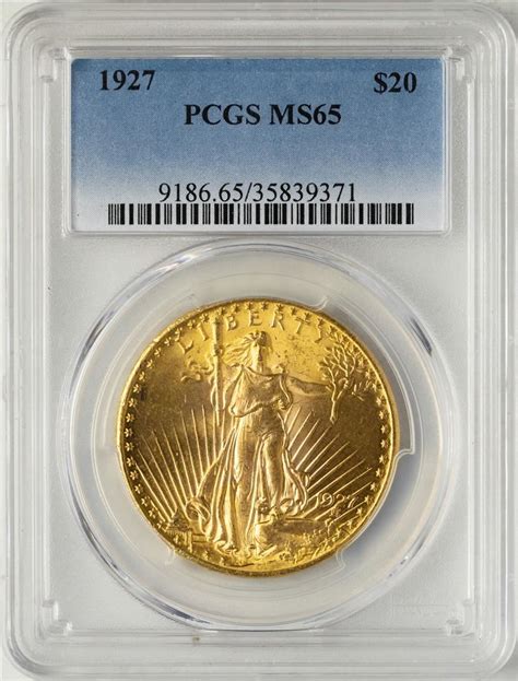 1927 20 St Gaudens Double Eagle Gold Coin Pcgs Ms65