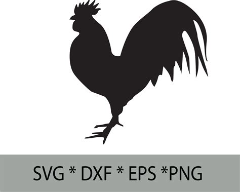Rooster Svg Clip Art Download Cut Files For Silhouette Instant