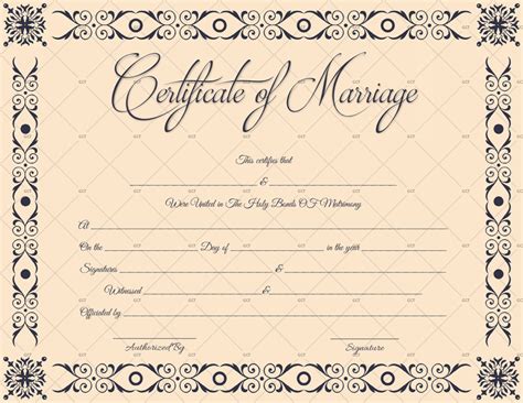 Marriage Certificate Template Microsoft Office For Word