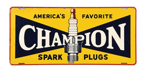 Lot Detail Champion Spark Plugs Tin Sign
