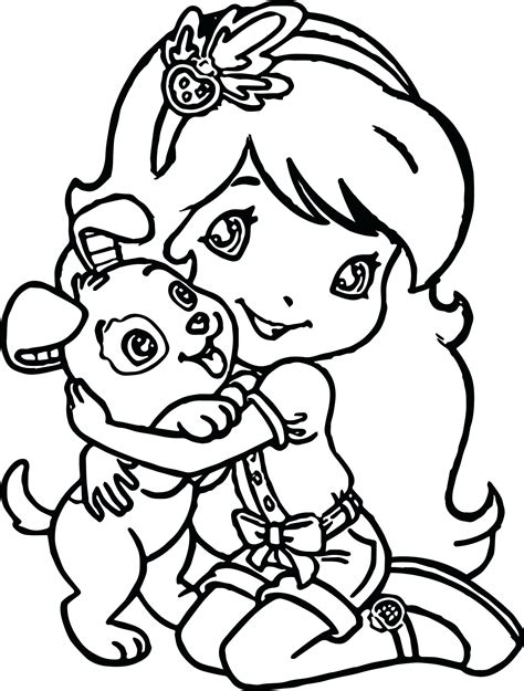Puppy cute besides a girl. The 25 Best Ideas for Cute Girly Coloring Pages - Best ...