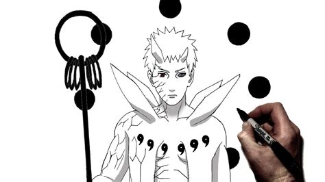 How To Draw Obito Ten Tails Jinchuuriki Step By Step Naruto Youtube