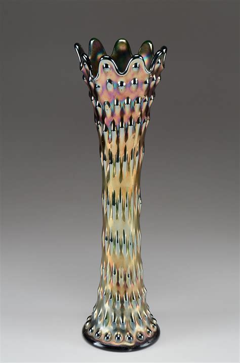 Fenton Rustic Carnival Glass Vase Ebth