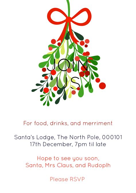 Free Printable Christmas Party Invites Work Over Easy