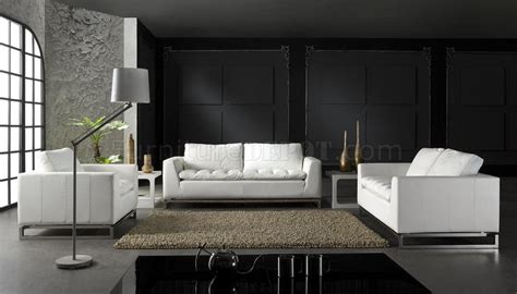 Top Grain Leather 3 Piece Modern Living Room Set Manhattan