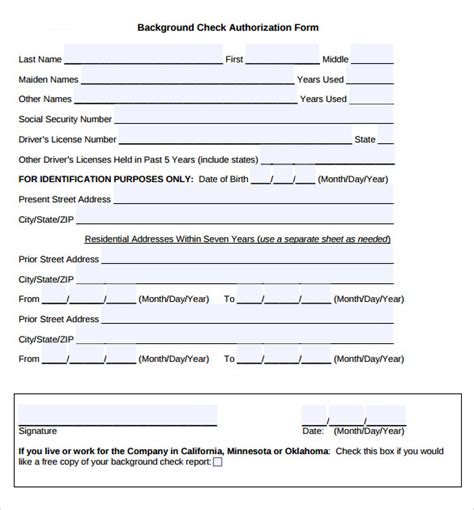 11 Background Check Authorization Forms To Download Sample Templates
