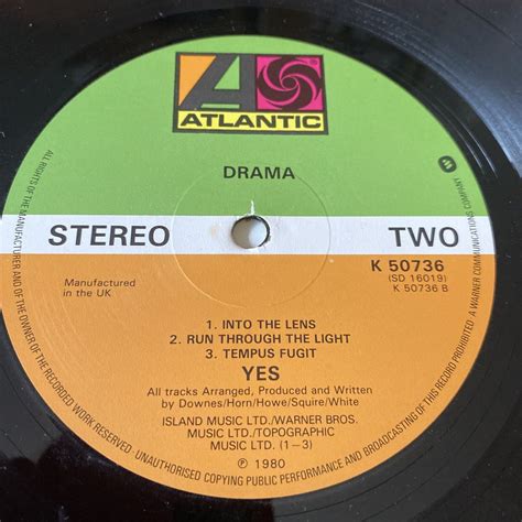 Yes Drama 1980 Uk Vinyl Lp Album Vinyl Atlantic Disc Only Ebay