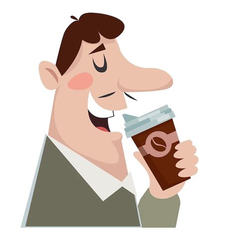 Premium Vector Man Drinking Coffee Coffee House Logo Illustration In