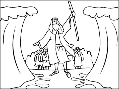 Moses Parts The Red Sea Coloring Page