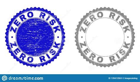 Grunge Zero Risk Scratched Stamps Stock Vector Illustration Of