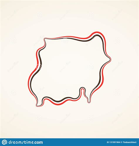 Sudan Outline Map Stock Vector Illustration Of North 131991964
