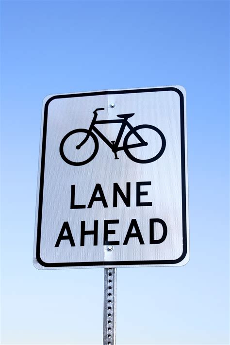 Bike Lane Ahead Sign Picture Free Photograph Photos Public Domain