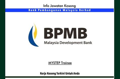 Bank pembangunan malaysia berhad (bpmb) is a commercial bank based in kuala lumpur, malaysia. Info Jawatan Kosong Terkini - Bank Pembangunan Malaysia ...