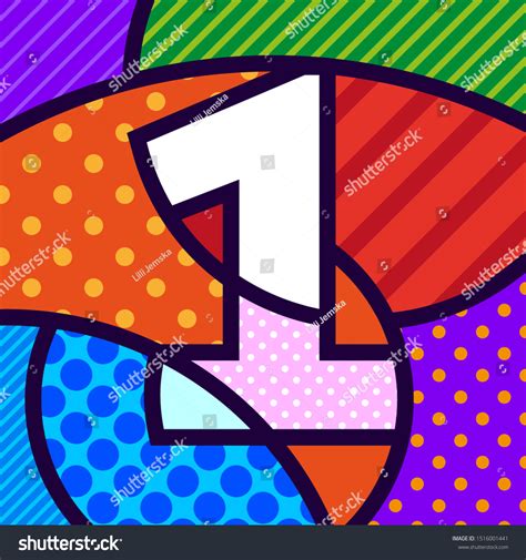 1 One Pop Art Number Font Stock Vector Royalty Free 1516001441