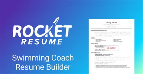Swimming Coach Resume Builder Rocket Resume