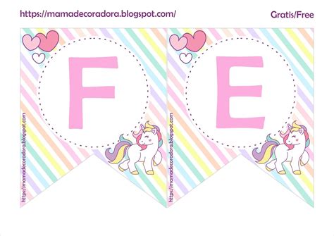 Descárgalas, imprímelas, envíalas online o encarga impresiones de alta calidad. Mamá Decoradora: Banderín Feliz Cumpleaños de Unicornio Gratis