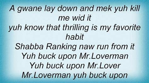 Shabba Ranks Mr Loverman Lyrics Youtube