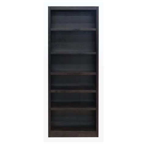 Traditional 84 Tall 6 Shelf Wood Bookcase In Espresso