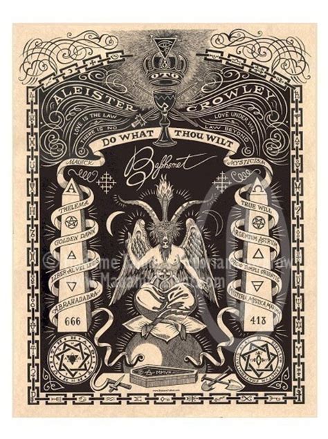 Madame Talbots Aleister Crowley Baphomet Poster