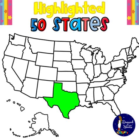 Highlighted 50 States Clip Art Made By Teachers