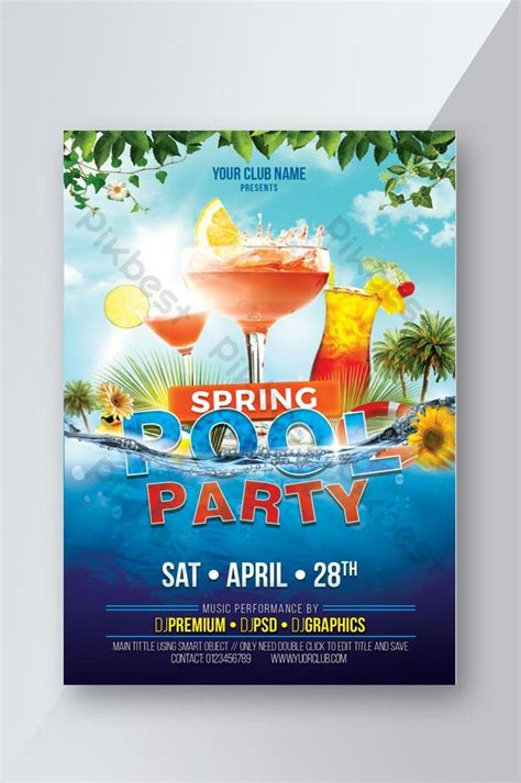 Spring Pool Party Flyer Template Psd Free Download Pikbest