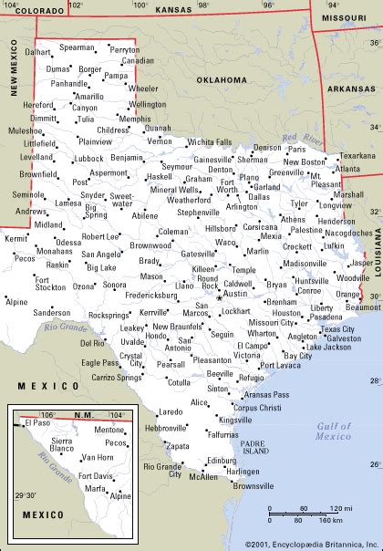 Map Of South Texas Towns Tourist Map Of English
