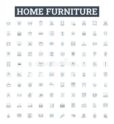 Home Furniture Vector Line Icons Set Furniture Home Sofa Chair