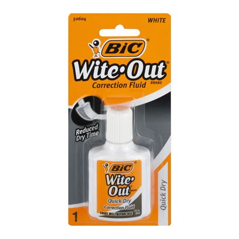 Bic Wite Out Quick Dry Correction Fluid 07 Oz 1 Pk