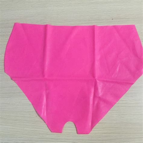 Pink Latex Crotchless Panties Exotic Latex Rubber Open Crotch Panties