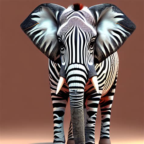 Zebra Elephant Prompt Zebra Combined With Elephant Realistic Fur