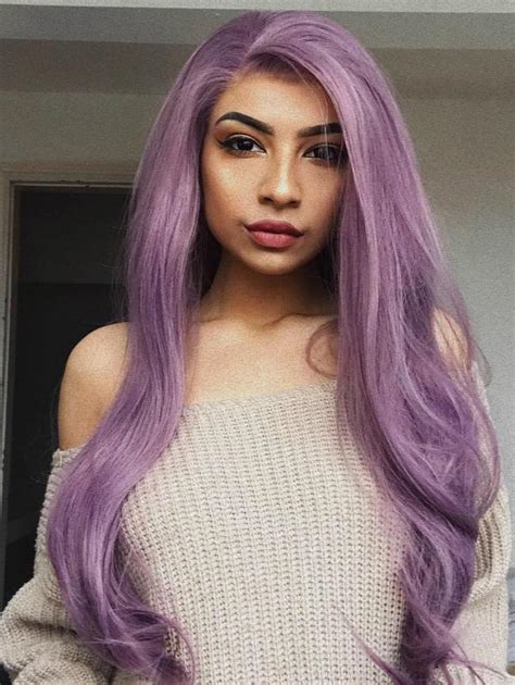 Dusty Lavender Synthetic Lace Front Wig All Synthetic Wigs Evahair