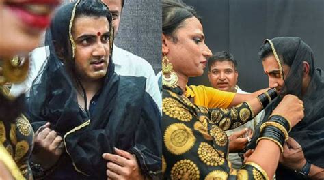 gautam gambhir wears saree bindi to support transgenders at hijra habba the statesman