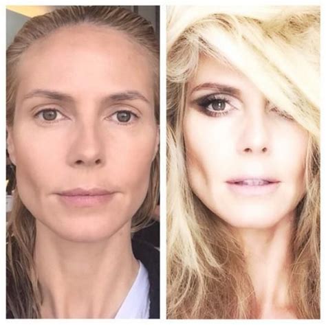 Heidi Klums Before And After Makeup Transformation Heidi Klum Makeup