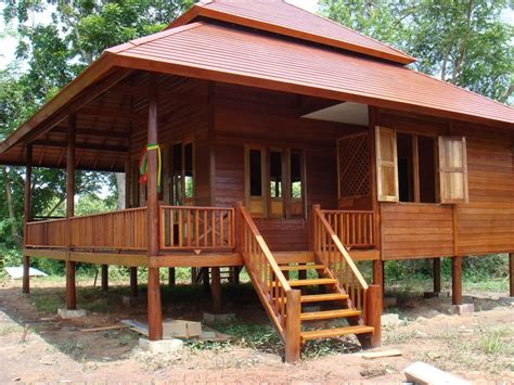 Desain rumah kayu minimalis di kampung, rumah sederhana 6x8. rumah kayu simple | EncikShino.com