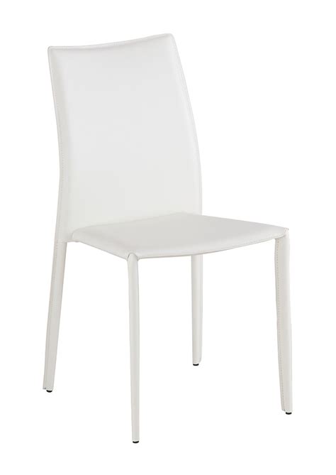 Martina White Leather Modern Dining Room Chairs Contemporary Dining