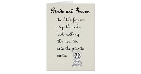 Bride And Groom A Funny Wedding Poem Zazzle