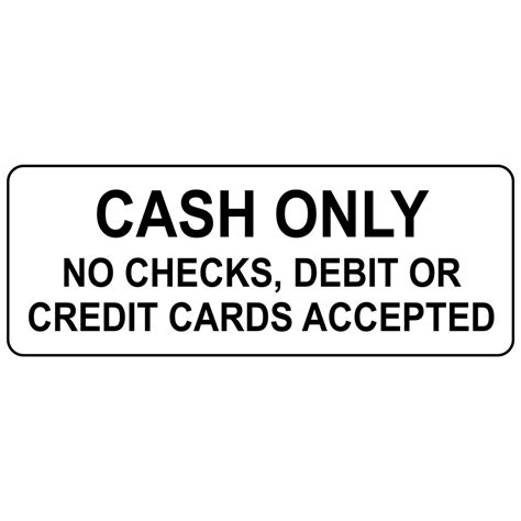 Cash Only Engraved Sign Egre 15830 Blkonwht Payment Policies