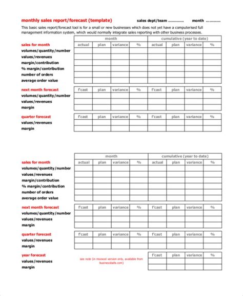 17 Monthly Sales Report Templates Word Excel Pdf Download