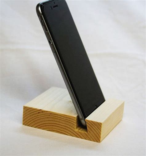 Cell Phone Holder Stand Solid Wood Dock For Smartphones Scatole Di