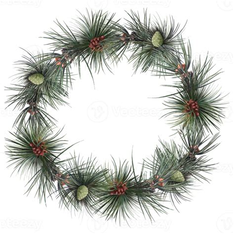 Wreath Of Christmas Tree Branches Illustration 11222438 Png