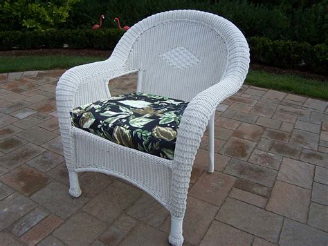 Steel frame for extra durability. Oakland Living | White Resin Wicker Arm Chair with ...