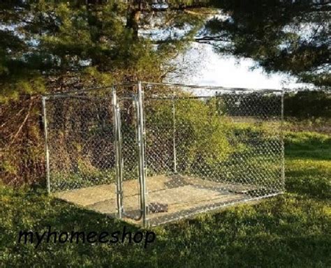 Outdoor Xl Pet Dog Pen Enclosure Fence Kennel Chain Link Quick Set Up