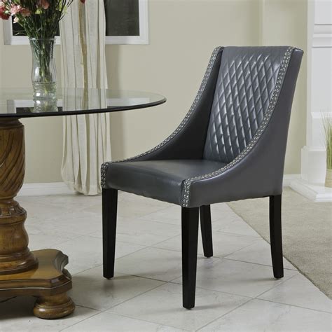 Charm Them At Hello Leather Dining Chairs Grey Leather Chair Grey