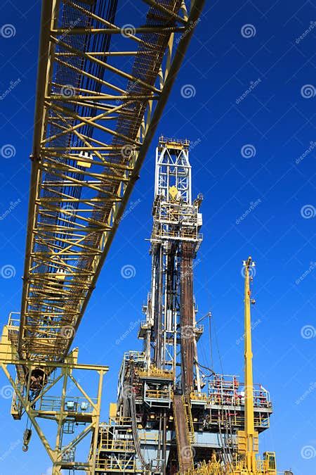 Derrick Of Tender Drilling Oil Rig Barge Oil Rig Stock Photo Image